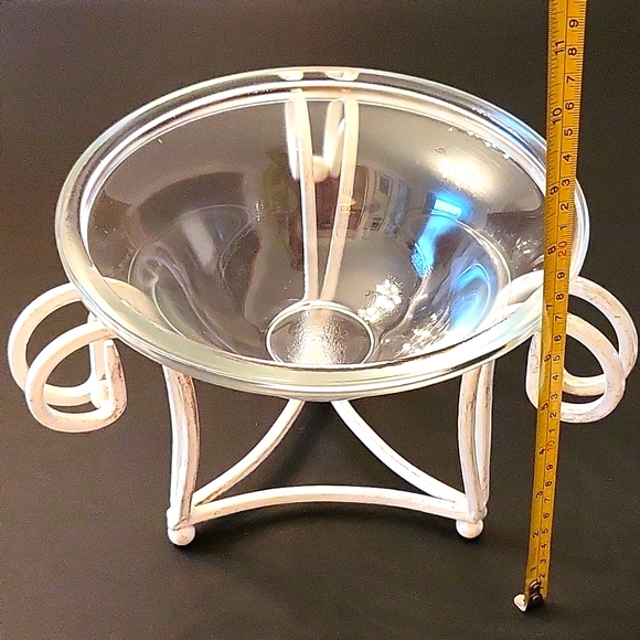 NEW Glass & Metal Floating Candle Bowl/Centerpiece, Distressed, 7" tall, BONUS! - Picture 7 of 14